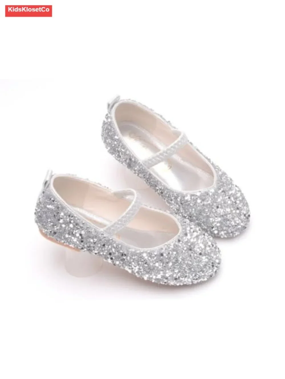Girls Classic Mary Jane Ballet Flats Glitter Sequins PU Leather Toddler Dress